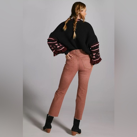 NWT Pilcro for Anthropologie The Vintage Straight Leg Jean-Washed Brown Rust 27 - Picture 4 of 16